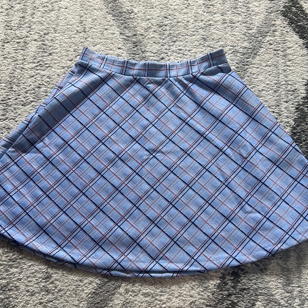 Altar’d State Blue and Red Plaid Skirt